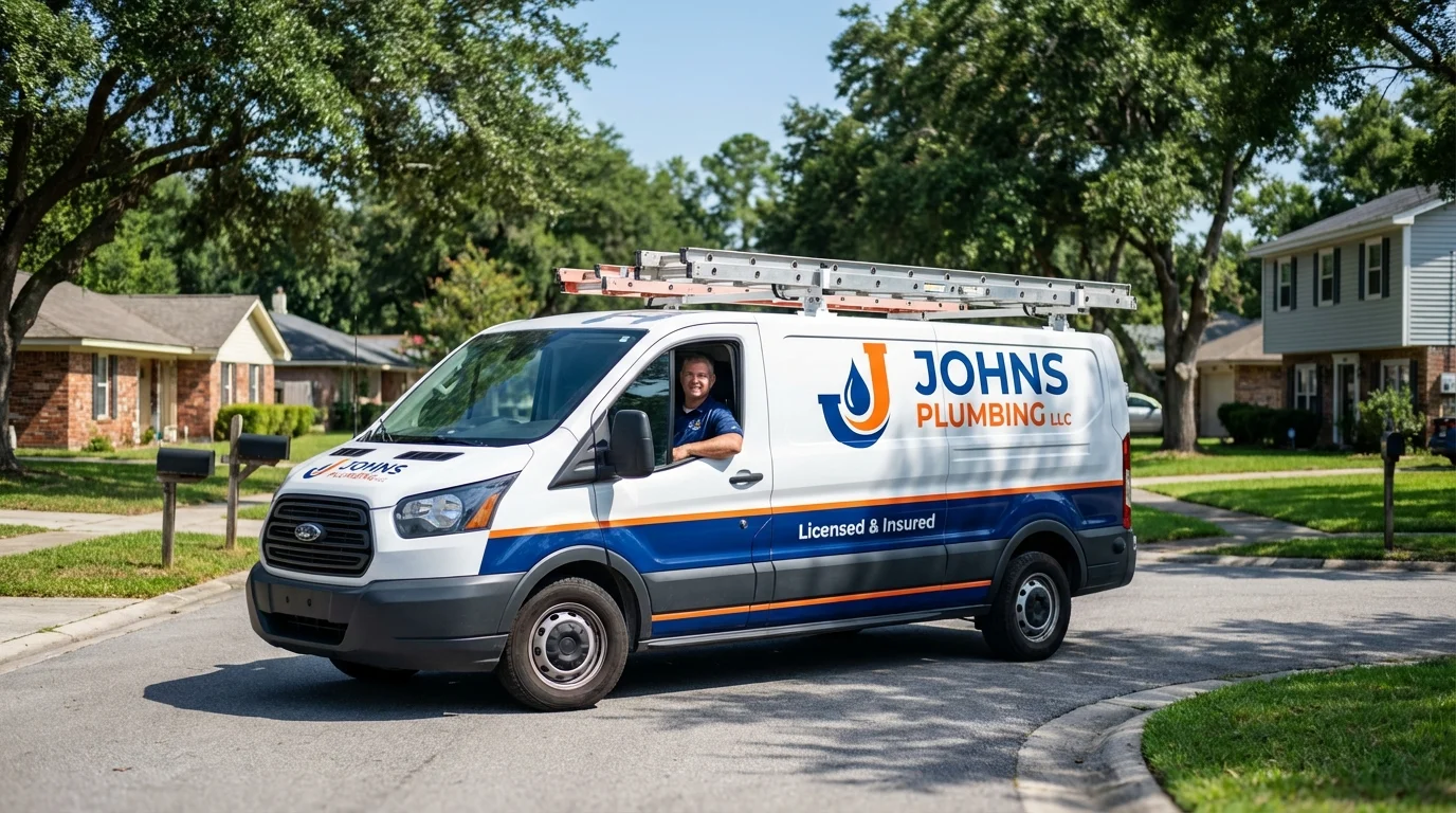 Johns Plumbing LLC service van in Sublette, KS