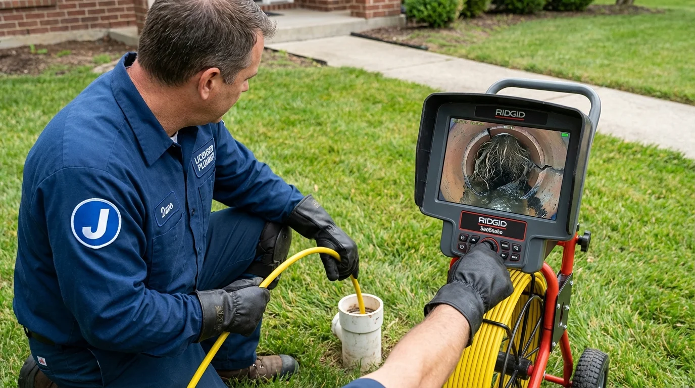 Sewer camera inspection being performed by Johns Plumbing LLC in Sublette